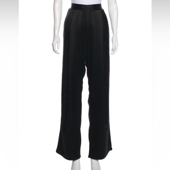 Black Georgia Alice high-rise wide-leg pants with dual pockets - Picture 1 of 4